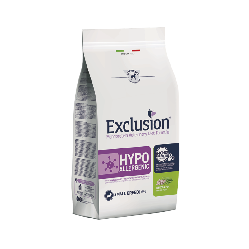 Exclusion Diet Hypoallergenic Small Breed Insetti e Piselli 2 kg