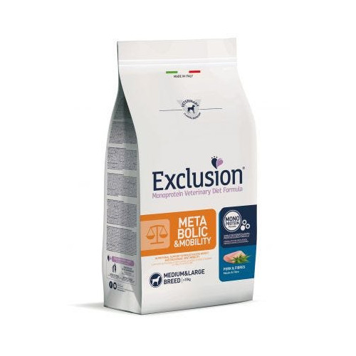 Exclusion Diet Metabolic & Mobility Medium/Large Breed Maiale e Fibre 12 kg