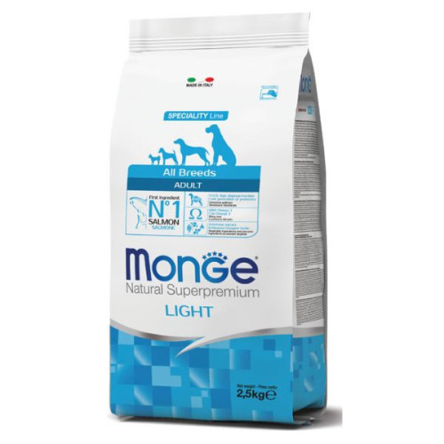 Monge All Breeds Adult Monoperotein Light Salmone con Riso 2,5 kg