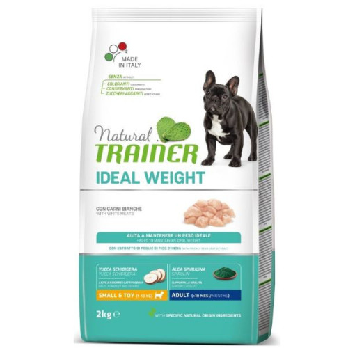 Natural Trainer Ideal Weight Adult Small e Toy con Carni Bianche 2 kg