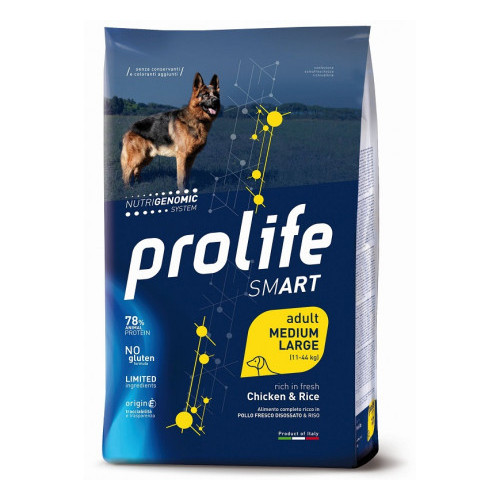 Prolife Smart per Cani Adult Medium/Large con Pollo e Riso da 12 Kg