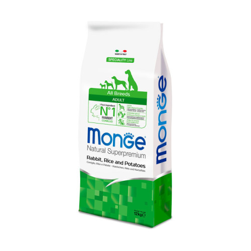 Monge Natural Superpremium All Breeds Adult Coniglio con Riso e Patate 12 kg