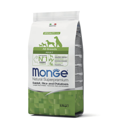 Monge Natural Superpremium All Breeds Adult Coniglio con Riso e Patate 2,5 kg