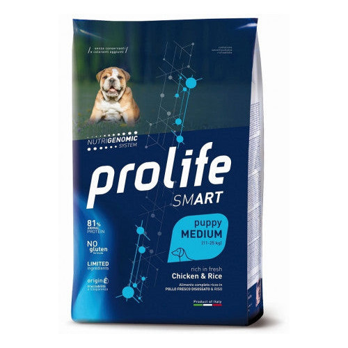 Prolife Smart per Cani Puppy Medium con Pollo e Riso da 10 Kg